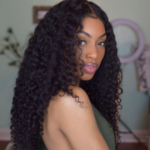 Curly sew-in hair weave