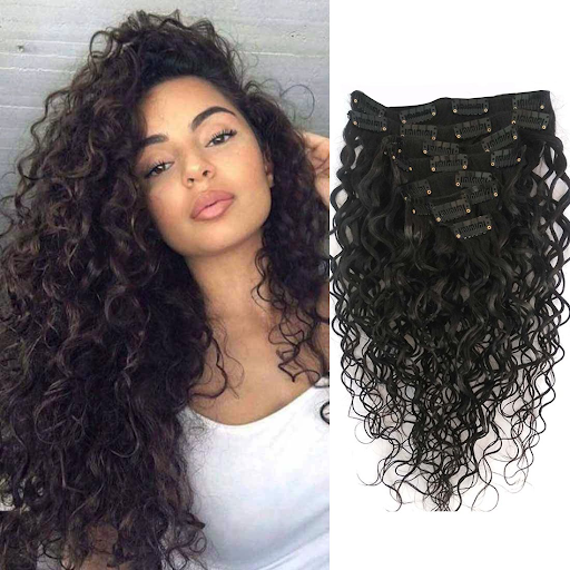 Clip-in kinky curly human hair extension
